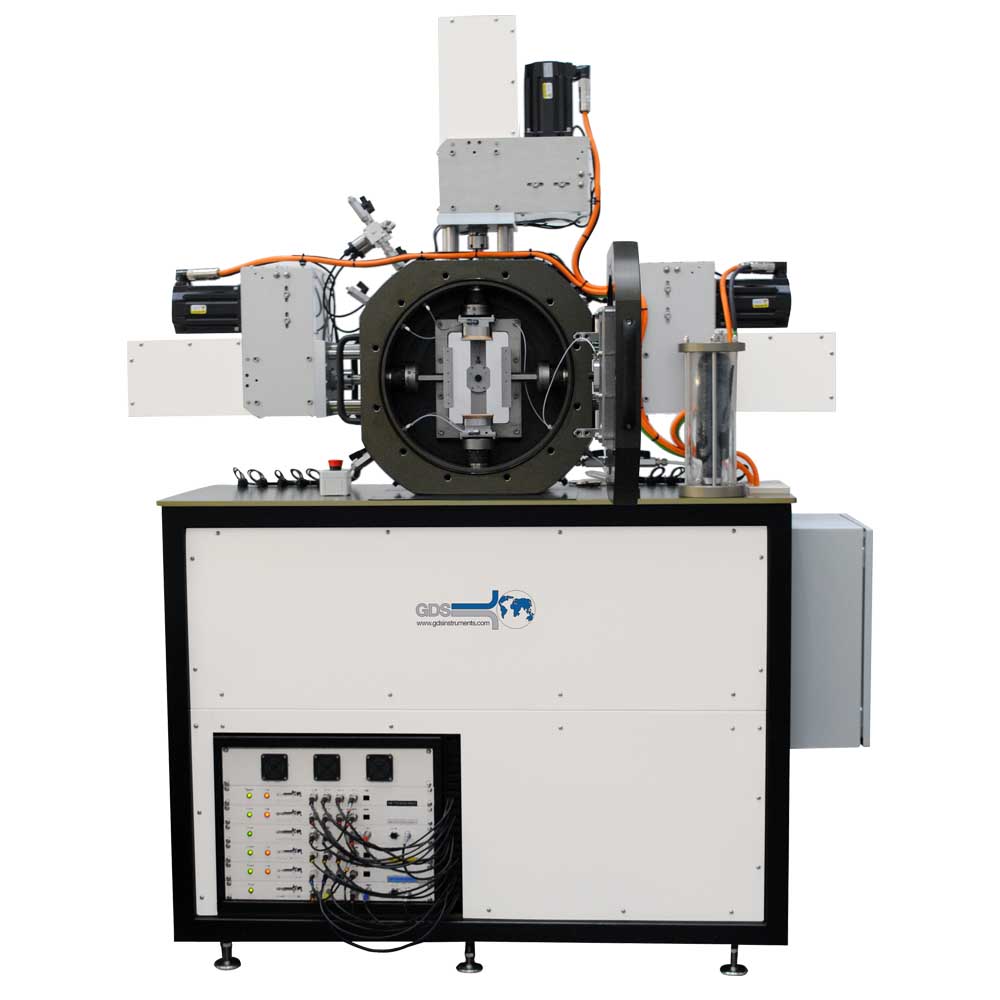 Rock testing equipment gds true triaxial apparatus for local strain measurement rock tests
