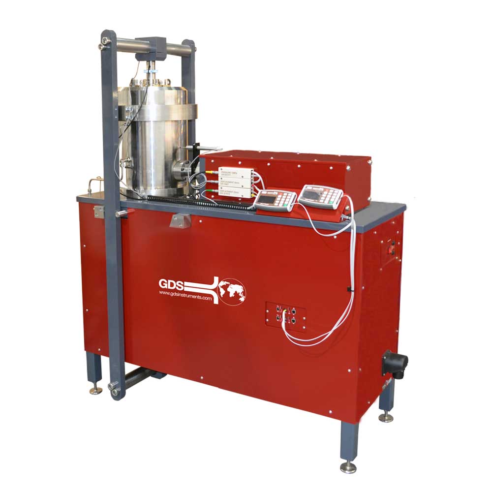 Rock testing equipment back pressure shearbox - high pressure for axial compression rock tests