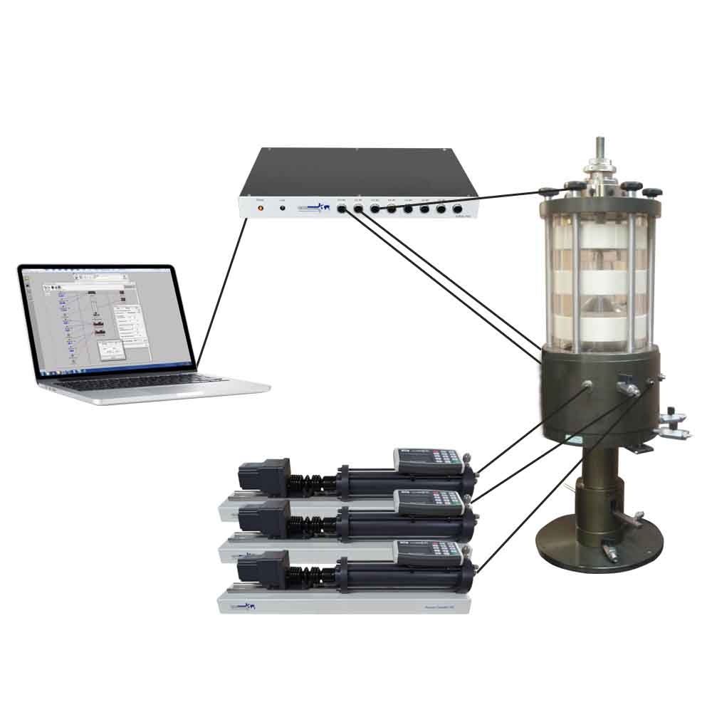 Soil testing equipment triaxial testing system (automated stress path type) for local strain measurement soil tests