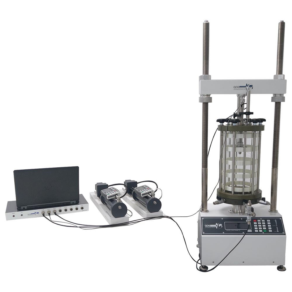 Soil testing equipment triaxial automated system (load frame type) for cyclic testing, slow soil tests