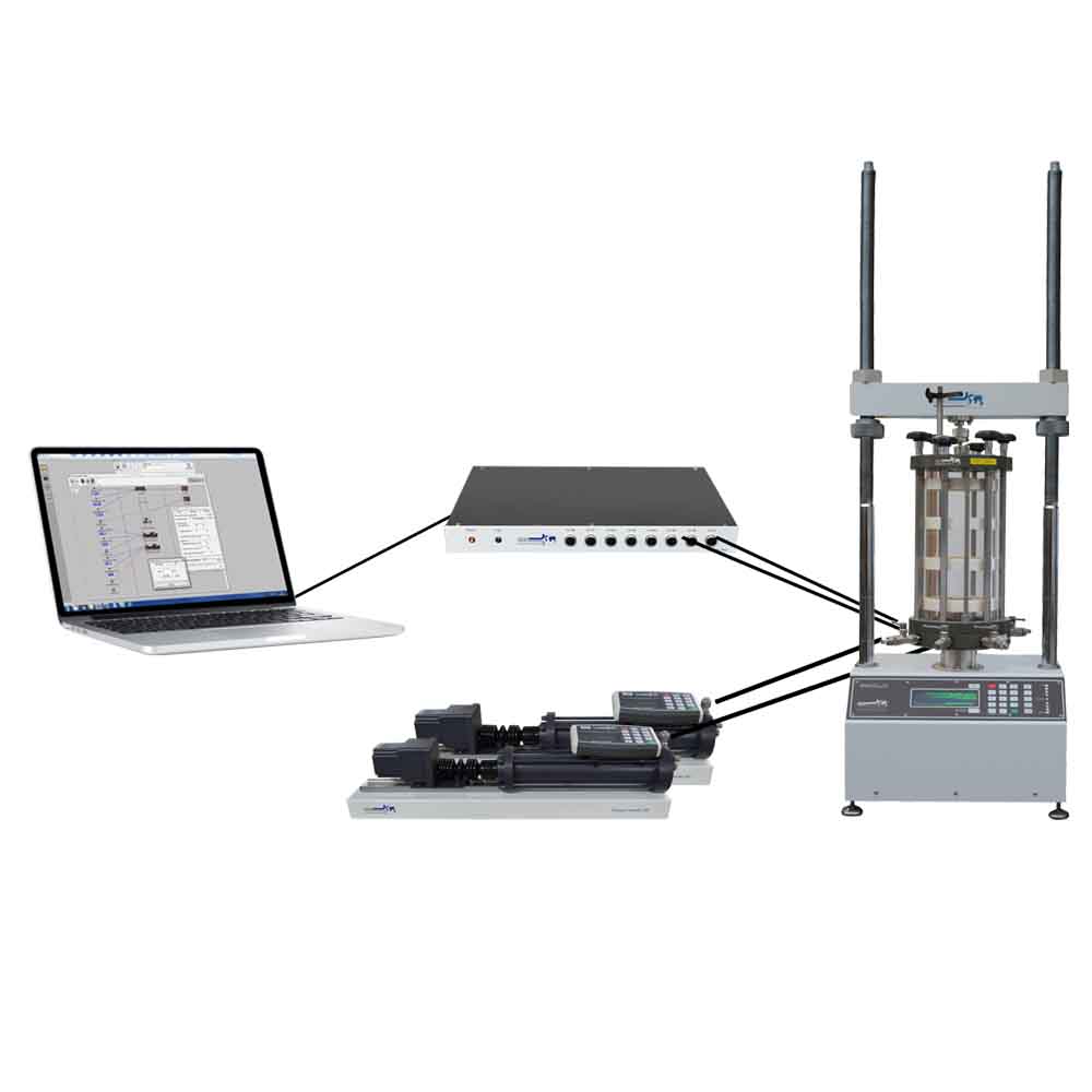 Soil testing equipment triaxial automated system (load frame type) for k0 (k-zero) soil tests
